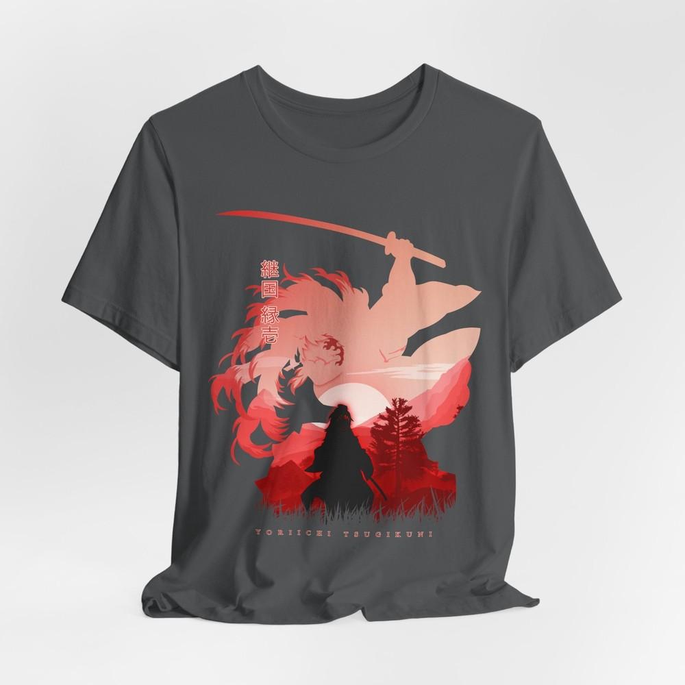 Футболка Demon Slayer, Футболка с силуэтом Ёриичи Цугикуни, Подарок с аниме-артом, Японский