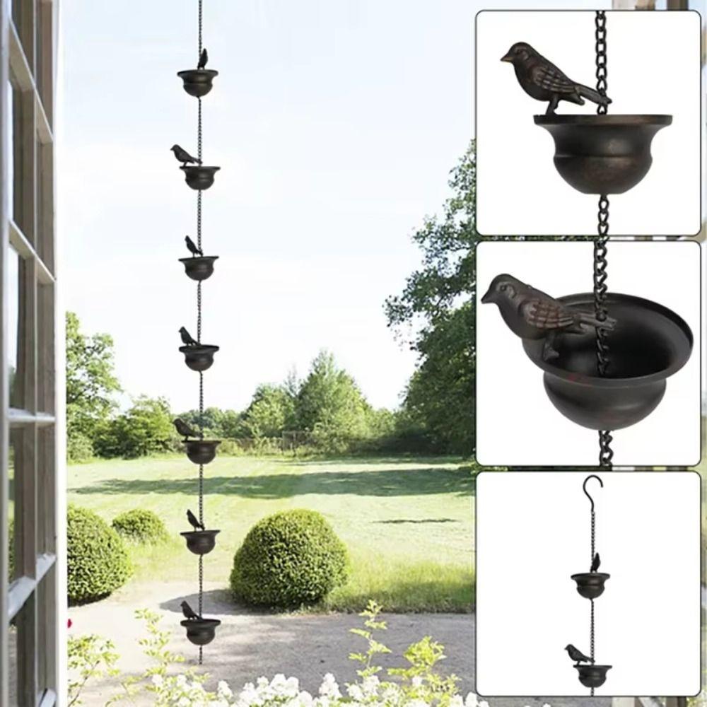 Mobile Birds Rainwater Chain Metal Drainage Chain Fashion Rain Chain  for Outdoor Decor