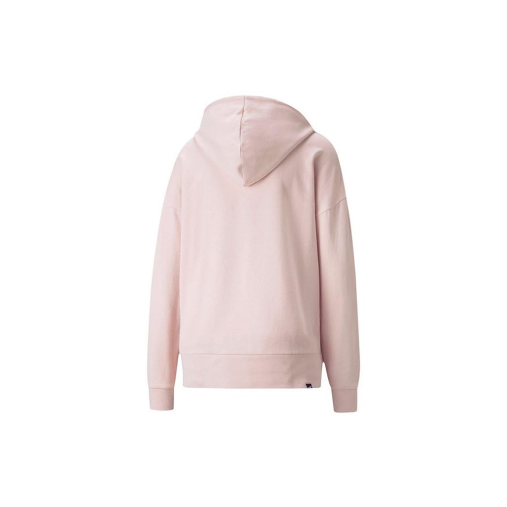 Puma Solid Color Sports Hoodie With Drawstring Women Tops Pink 847688-36