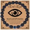 Men's Black Matte Tiger Eye Evil Eye Bracelet