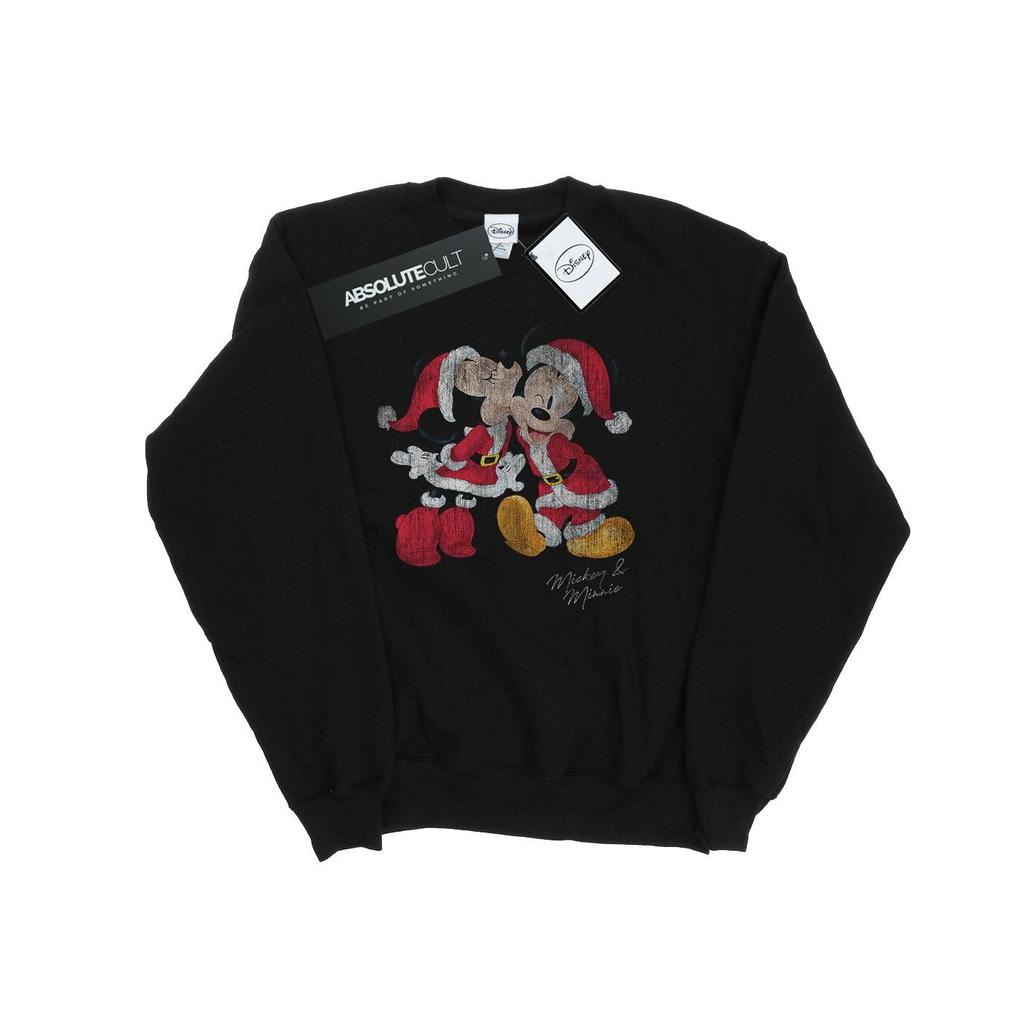 Disney Womens/Ladies Mickey And Minnie Christmas Kiss Sweatshirt