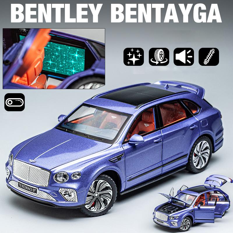 1/24 масштаб Bentley Bentayga, литая под давлением модель автомобиля, игрушечный автомобиль с откатным механизмом, звуком и светом для детей, коллекция подарков для мальчиков и девочек
