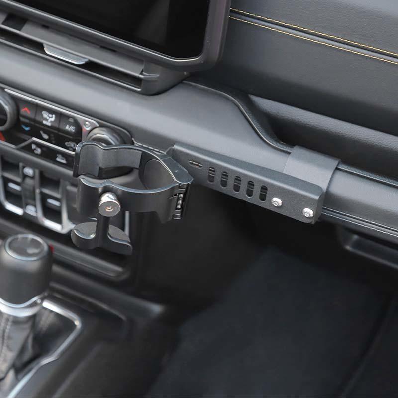 Автомобильный металлический кронштейн для второго пилота с ручкой для чашки воды, опорная подставка для Jeep Wrangler JL для JT Gladiator 2024 Up, аксессуары для салона автомобиля