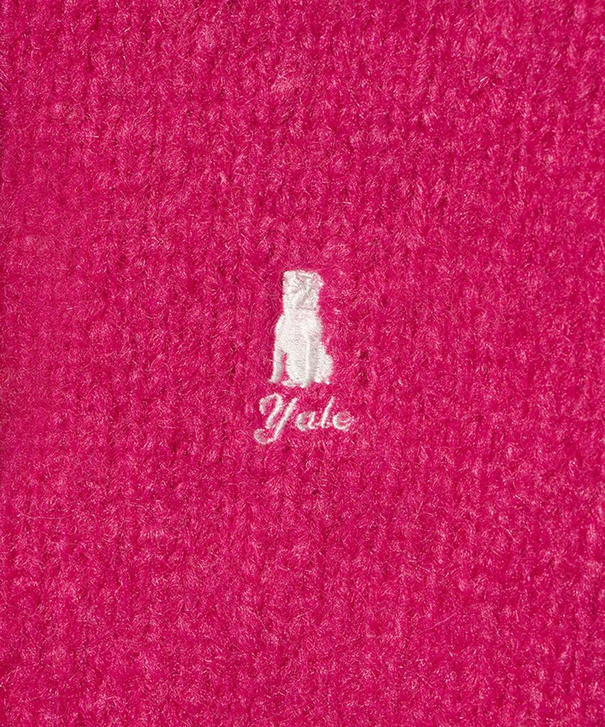 YALE Women'S Hairy Crop Knit Zip-Up Hoodie_Hot Pink