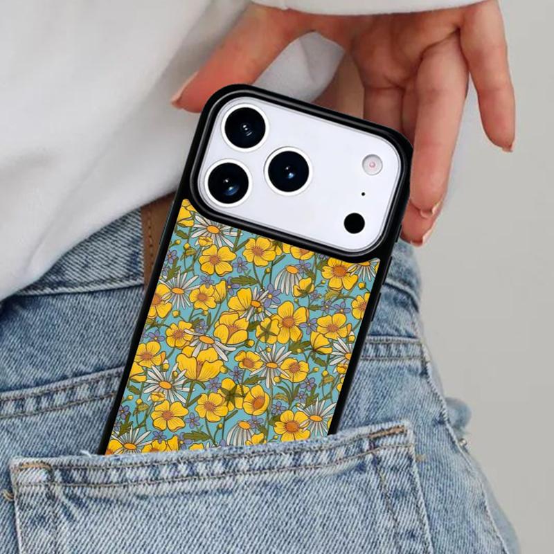 Flowery Buttercup Plant Phone Case for iPhone 16e 15 14 13 12 17 Pro Max Plus Air 17pro Cover Coque