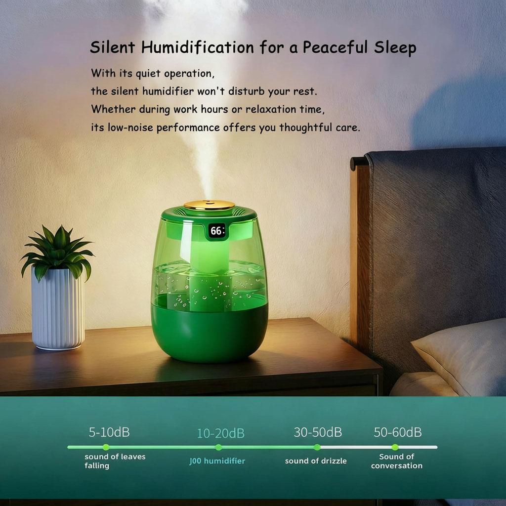 Heavy Fog Air Humidifier for Large Room - Double Nozzle 280ml/h Output with Intelligent Humidity Display