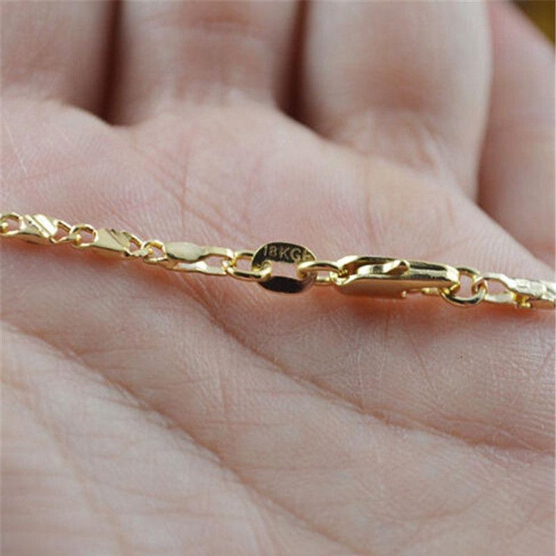 Изысканное Модное Ожерелье с Покрытием Цветом Золота 18K Для Женщин Мужчин Размер 16-30 Дюймов Ювелирная Цепочка