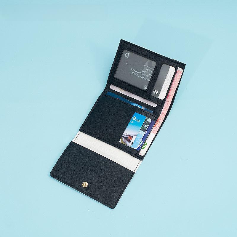 Женский мини-кошелек тройного сложения с отделениями для нескольких карт - кошелек для монет из коровьей кожи в японском и корейском стиле