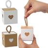 10pcs White & Brown Heart Chocolate Candy Boxes Mini Gift Packaging Boxes  Baby Shower