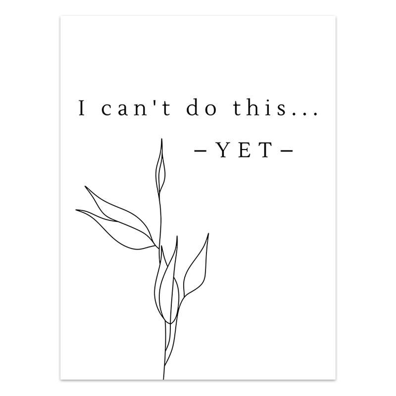 Картина на холсте в скандинавском стиле, минималистичный постер, девиз «Установка на рост», декоративные картины, мотивационное настенное искусство, картина для комнаты