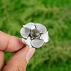 Gift For Her 925 Silver Natural Labradorite Statement Flower Adjustable Ring