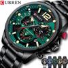 Мужские часы кварцевые наручные часы с хронографом роскошные часы из нержавеющей стали с люминесцентными часами Relogio Masculino Uhren Montre