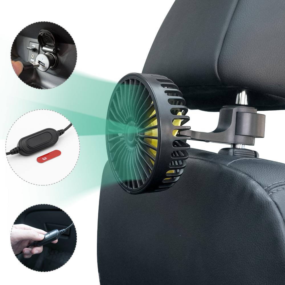 Автомобильный вентилятор-охладитель для заднего сиденья, USB-освежитель, портативный кондиционер, охладитель, автоматический вентилятор, 3-скоростные ветровые вентиляторы