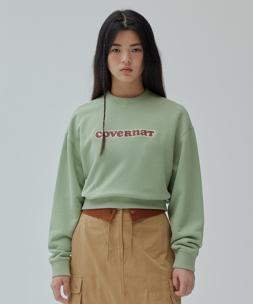 COVERNAT WOMAN Cooper Logo Sweatshirt Sage Green