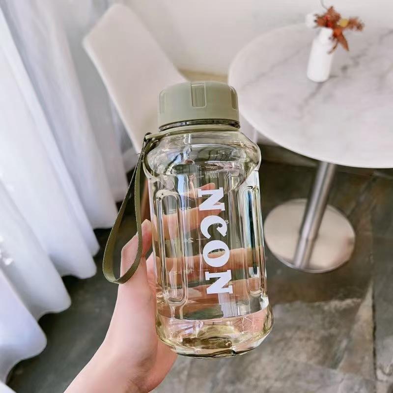Simple Large Capacity Water Cup Heat-resistant Portable Plastic Cup Anti Drop Lifting Rope Outdoor Sports and Fitness Space Cup
