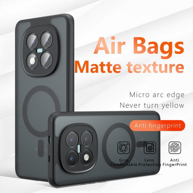 Для Magsafe Магнитный Чехол для Телефона Для Xiaomi Poco M8 Pro Ударопрочный Матовый ПК+ТПУ Беспроводная Зарядка Задняя Крышка Fundas