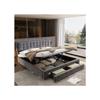 Lit Avec Coffre Et Tiroirs - MUVOE - 160 X 200 Cm - Tissu Velours - Réglable - Gris
