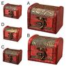 Wooden Box Vintage Style Floral Craft Old Memory Touch Jewelry Storage Wooden Treasure Case for Collection