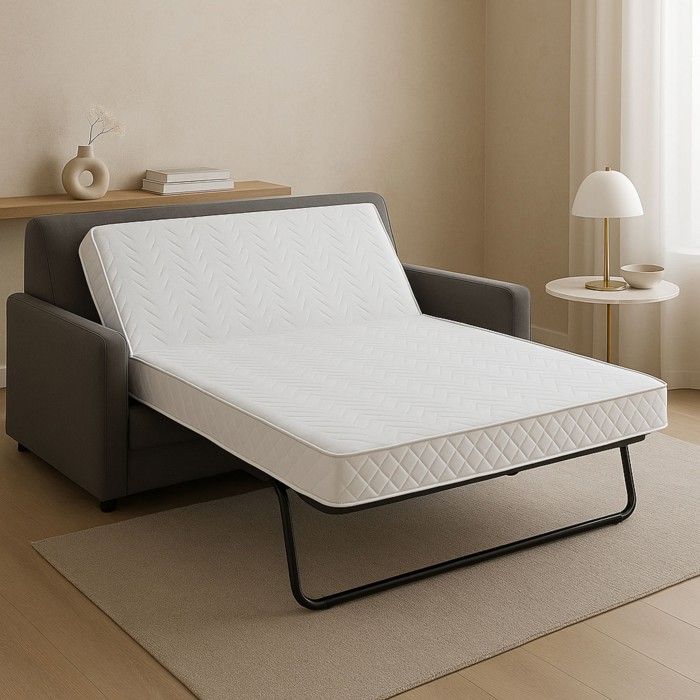 Matelas Tres Ferme Pour tous BZ Alese 140x200 cm epaisseur 10 cm avec 3 cm Memoire de Forme 60 Kgs-m3 Mousse Haute densi