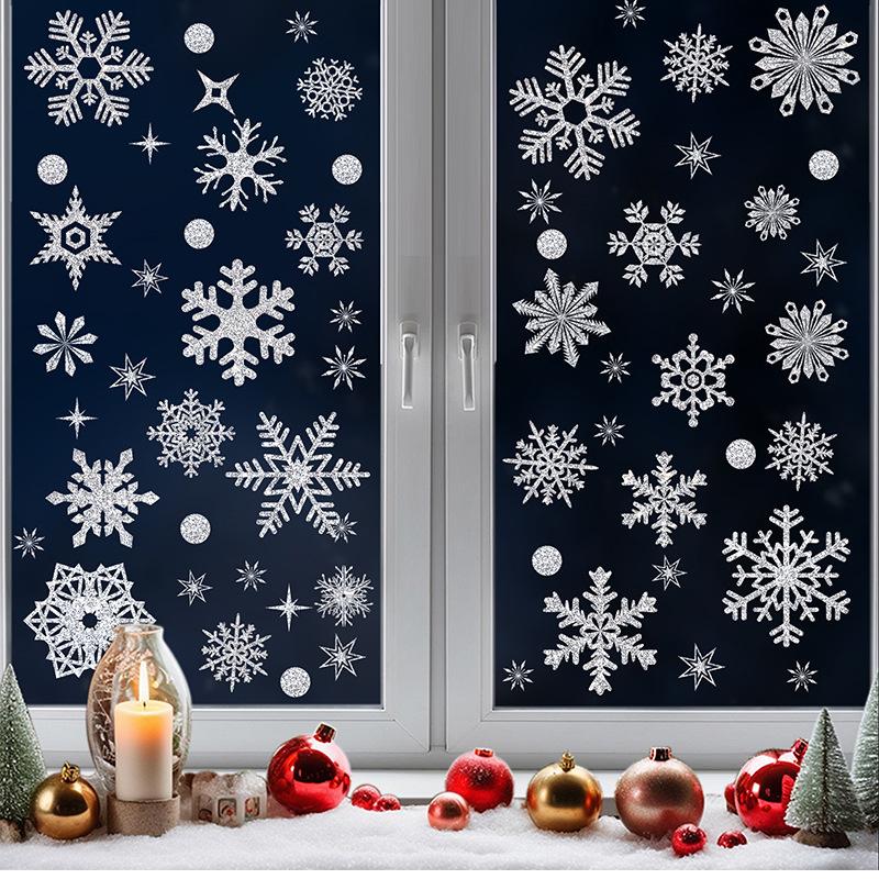 9 шт./лот Рождественская снежинка настенная наклейка новая Рождественская снежинка стеклянная настенная наклейка украшение на стену декор комнаты