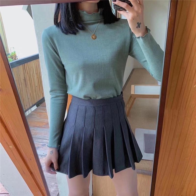 Женская рубашка с полуворотом из немецкого бархата, осень/зима, 12 цветов, отделка Fairy Wood Ear, начес и утолщение для тепла