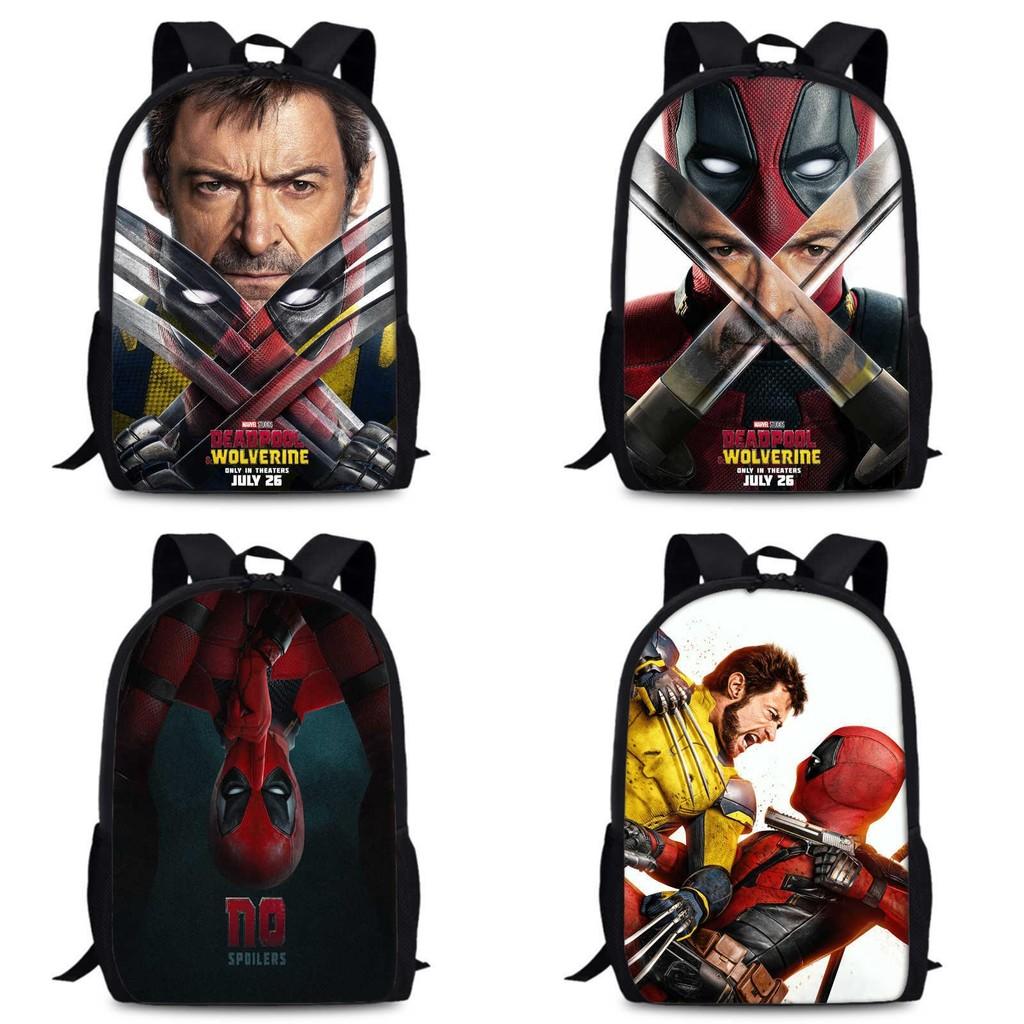 Deadpool And Wolverine Backpack Durable Oxford Fabric 15-inch Student Bag