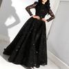 Spring and Summer New European and American Women's Long-sleeved Sequined Evening Dress New