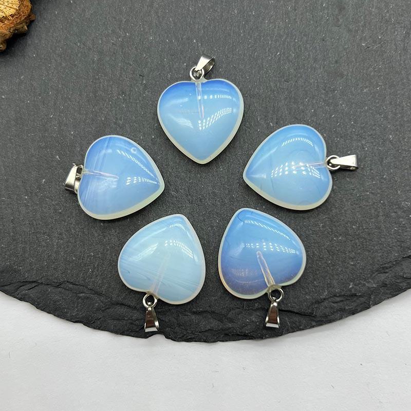 Ожерелье с подвеской из натурального хрустального камня в форме сердца, аксессуары - Ювелирные изделия с подвеской Love