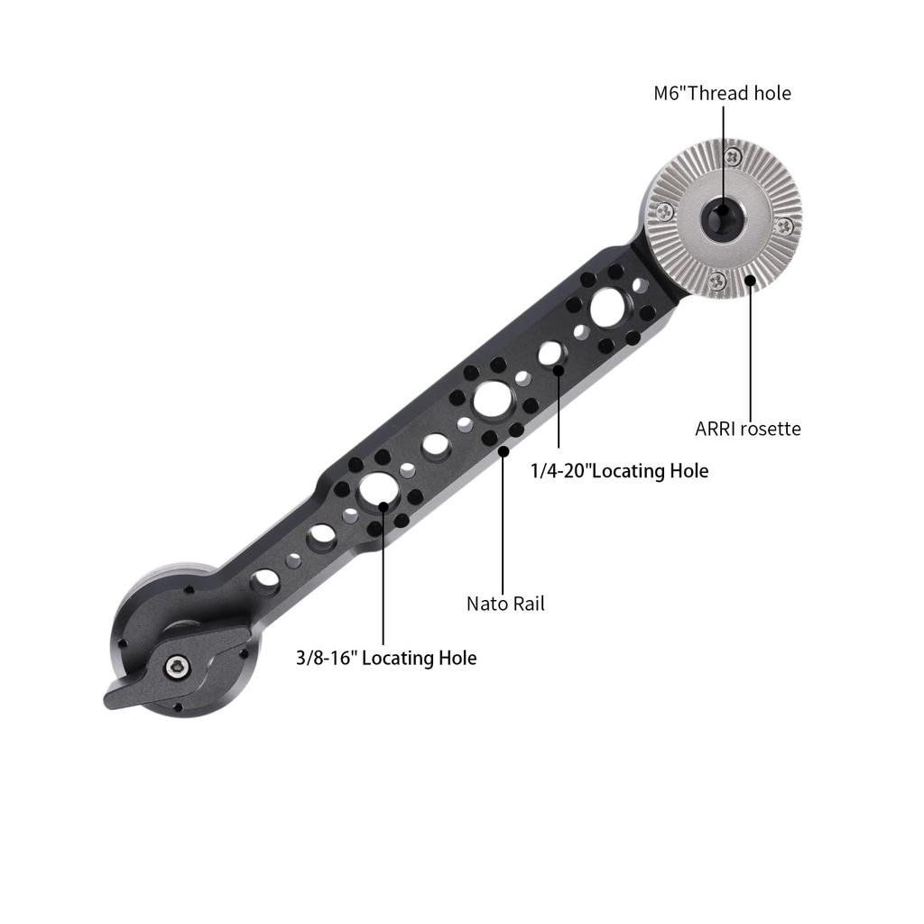 NICEYRIG Rosette Arm ARRI Standard Rosette Extension Arm Compatible with RED URSA Mini ARRI Positioning Hole Standard Arri Rosette Mount Aluminum