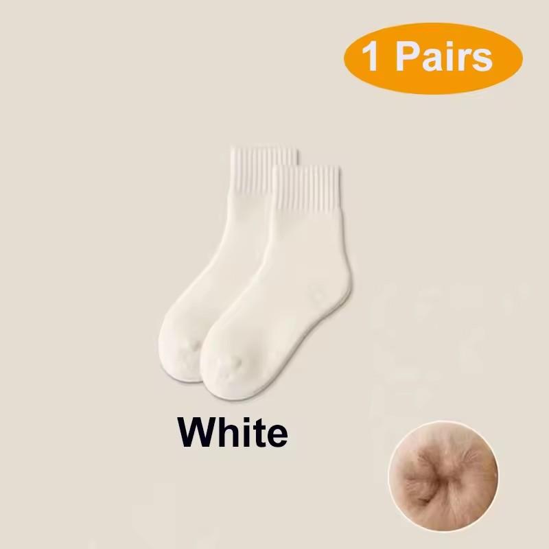 1 Pair Women's Winter Warm Socks Snow Markron Color Thick Plush Hairy Soft Postpartum Stockings Floor Sleep Socks