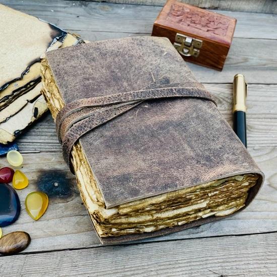 15,24 см кожаный журнал в переплете ручной работы с неровным краем, бумажный альбом для зарисовок, толстый журнал для мужчин и женщин