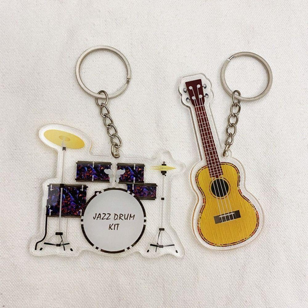 Cello Guitar Acrylic Keychain VIOLIN Electric Guitar Model Keyring Bag Pendant
