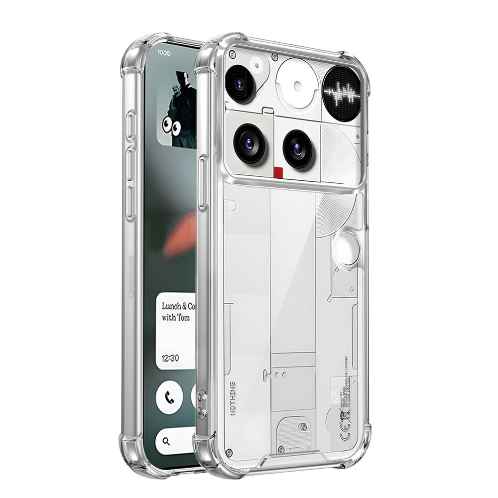 KEYSION Four-Corners Shockproof Transparent Case for Nothing Phone 3 Soft TPU+PC Clear Phone Back Cover for Nothing Phone 3