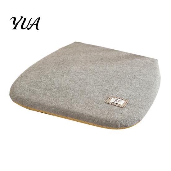 Teddy Velvet Seat Cushion Memory Foam Chair Pad, Dining with Ties, Anti-slip Bottom, Washable Strap Fixed Cover, Soft Thick Warm Pad for Office Autumn