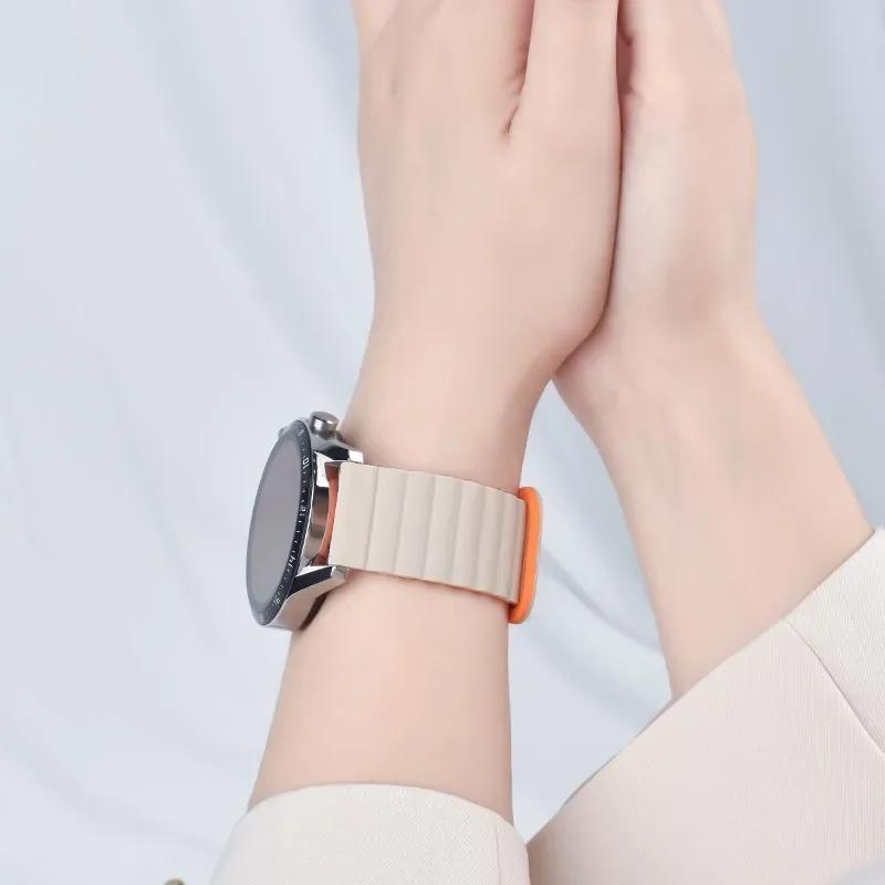 Ремешок с магнитной петлей для часов Samsung Galaxy Watch 6, 5, 4, 40 мм, 44 мм/4, 6, классический, 46, 43, 47 мм/5 Pro, 45 мм, силиконовый ремешок 20 мм, 22 мм, ремешок для часов