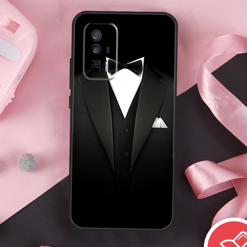 Suit and Tie Case For Xiaomi 11T 12T 13T 14T Pro Mi 15 13 14 Ultra POCO X7 Pro X3 X5 X6 F5 F6 F7 Cover