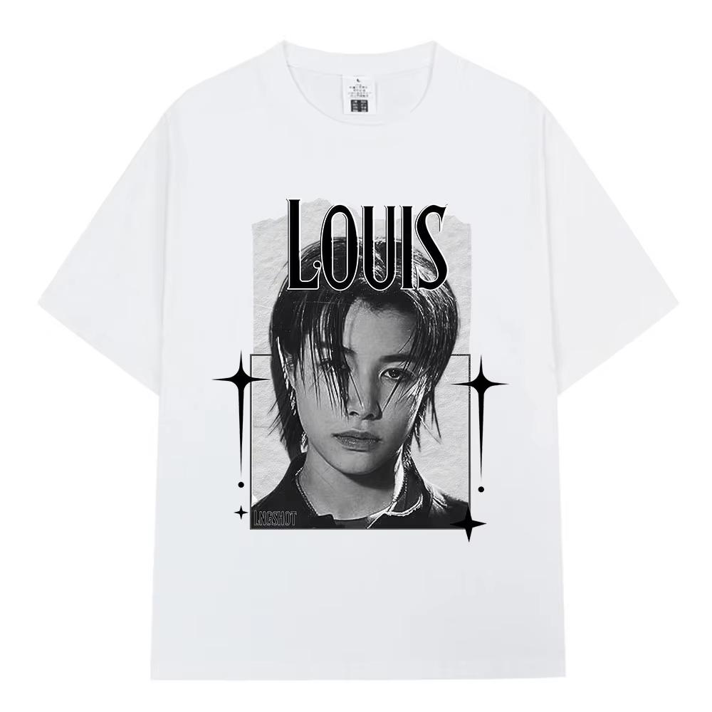 Korean Kpop Hip Hop Group Lngshot LOUIS T Shirt UNISEXs Women Clothing Fashion Cotton Casual Short Sleeve Tshirts Tops Ins Yk