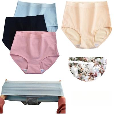 Женские хлопковые трусики с высокой талией, мягкое дышащее нижнее белье больших размеров