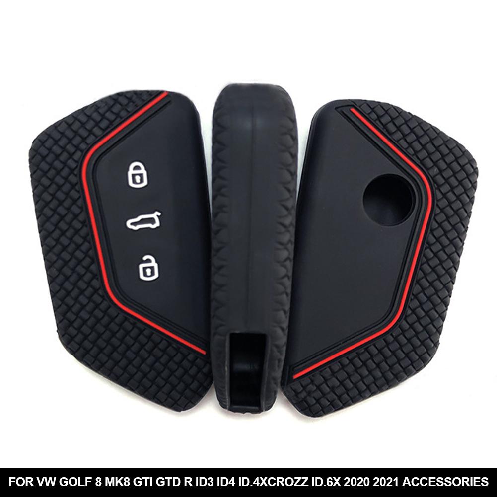 Силиконовый чехол для ключа автомобиля 3 кнопки Защита брелока для VW Golf 8 Mk8 GTI GTD R ID3 ID4 ID.4XCROZZ ID.6X 2020 2024