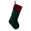 1Pc Plaid Pattern Red Green Christmas Stocking Flannel Fine Texture Stocking Gift Bag Home Decor