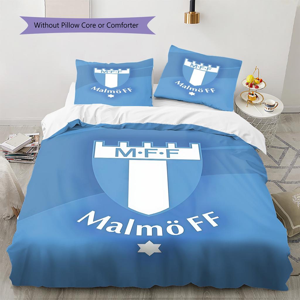 Malmö FF Pattern Bedding Quilt Set Quilt Cover Pillowcase Home Decoration Birthday Gift (1 * duvet cover + 2 * pillowcase, without core)