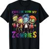 Мальчики Дети Отдыхаю с моими зомби Хэллоуин Смешная футболка с зомби
