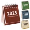2Pcs 2025 Desk Calendar Mini Desktop Standing Flip Calendar Portable School Stationery Learning Planner Pocket Calendar
