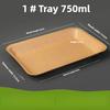 Disposable Food Grade Kraft Paper Lunch Box Waterproof Oil-proof Square Paper Plate Snack Tray Thickened Fruit Barbecue Plate