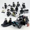 Federal SWAT Mannequins Black Police Cars Mini Rubber Boats Children's Building Blocks