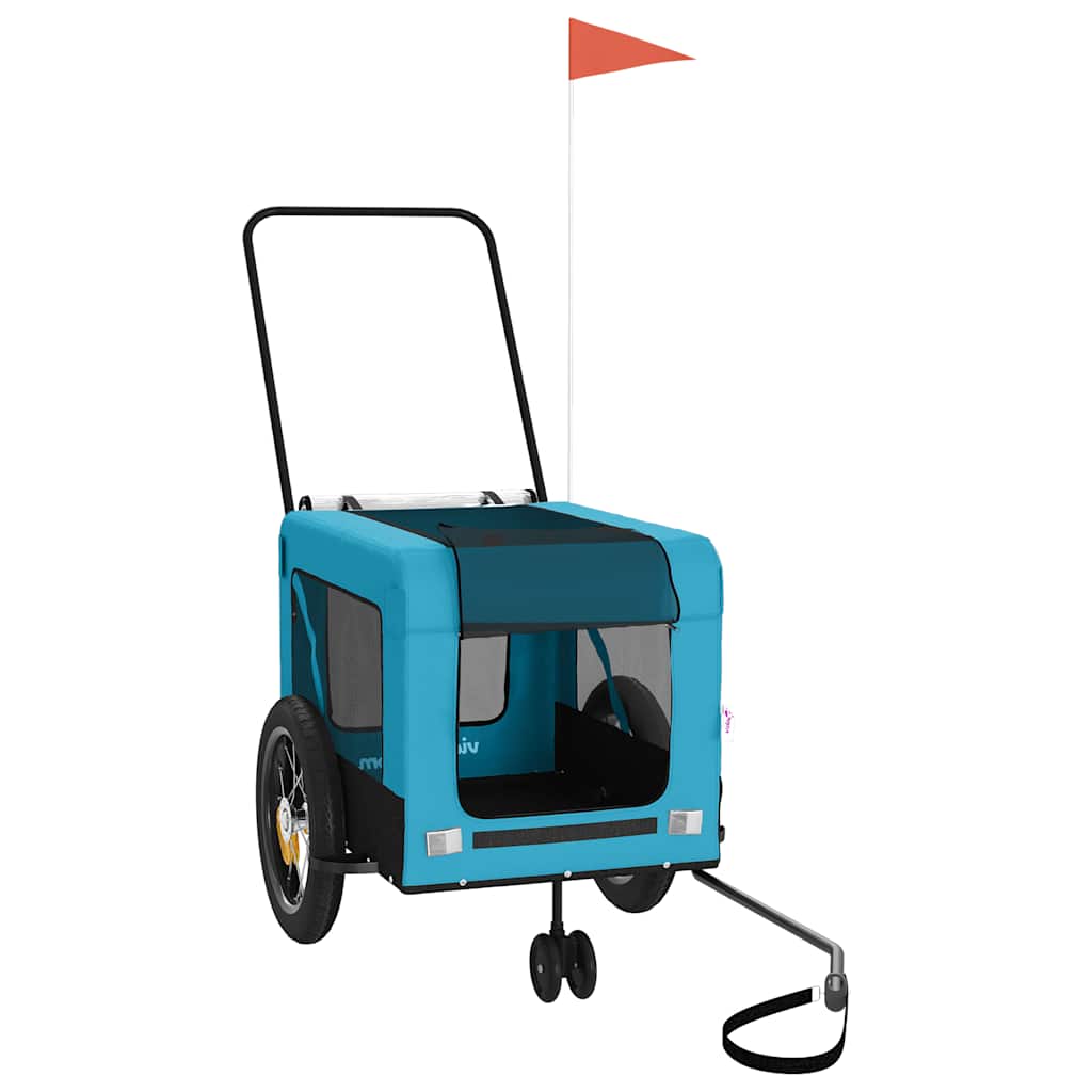 Bicycle Trailer for Dogs Blue and Black Oxford Fabric & Iron