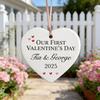 Personalised Our First Valentine's Heart Ornament Ceramic Hanging Love Valentines Day for Him Her Wife Husband Newlywed Couple