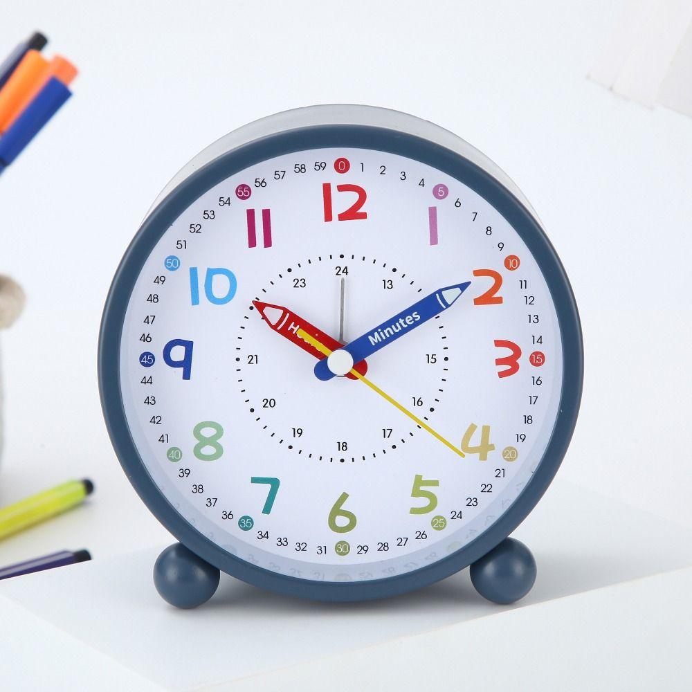 Battery Operated Children's Alarm Clock Pencil Design Time Planning Clock Desk Clock Bedroom Decor