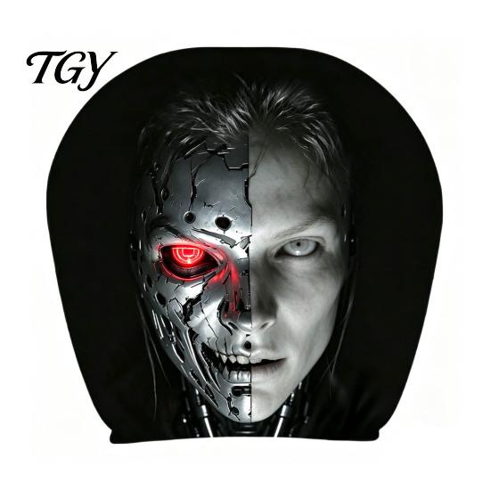 Car Headrest Cover Universal Cover, Scary Face Protective Seat Protector Removable for Most Vehicles, Easy to Install Automotive Interior Accessories