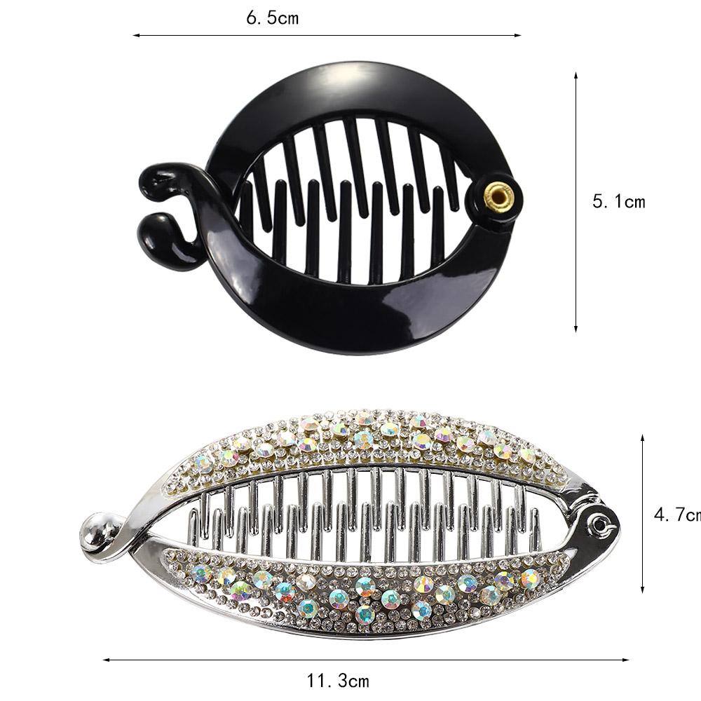 Elegant DIY Banana Clips Fish Shape Rhinestone Women Hair Claws Hair Clips Hairpins Fish Clip